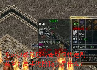 变态决战私服传奇如何快速刷装备?高手进阶秘诀是什么? 变态决战私服传奇如何快速刷装备?高手进阶秘诀是什么?